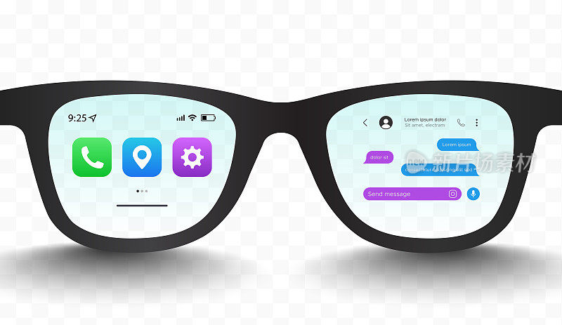 AR眼镜模型增强现实和3D VR虚拟现实模板